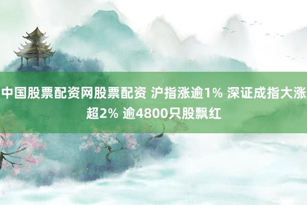 中国股票配资网股票配资 沪指涨逾1% 深证成指大涨超2% 逾4800只股飘红