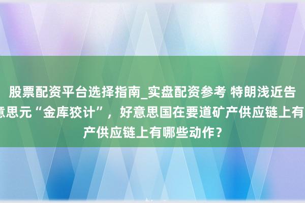 股票配资平台选择指南_实盘配资参考 特朗浅近告120亿好意思元“金库狡计”，好意思国在要道矿产供应链上有哪些动作？